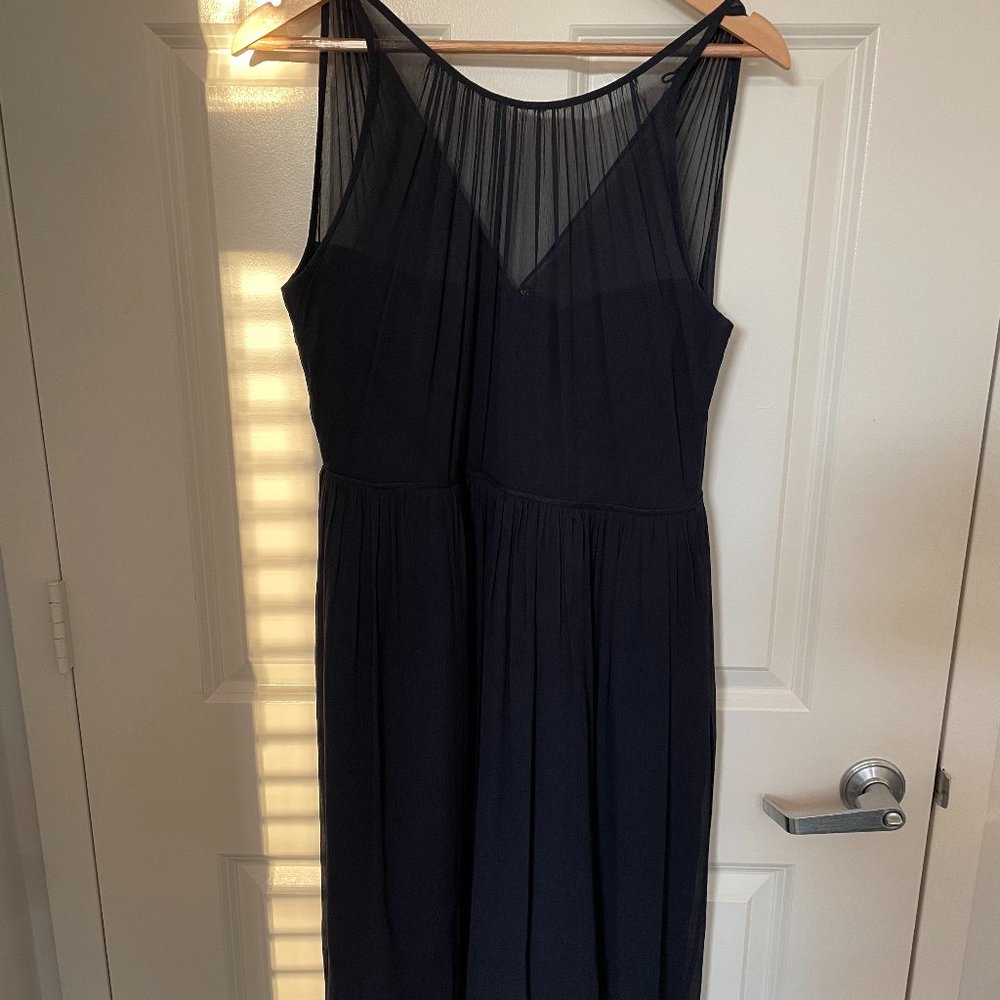 J. Crew Silk Chiffon Dress / Newport Navy / Size 12